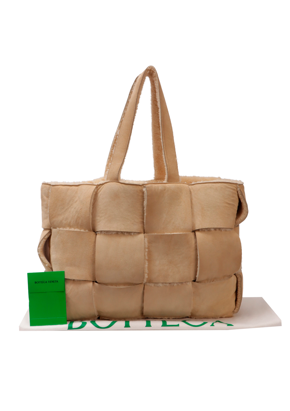 LARGE INTRECCIATO SHEARLING ARCO TOTE