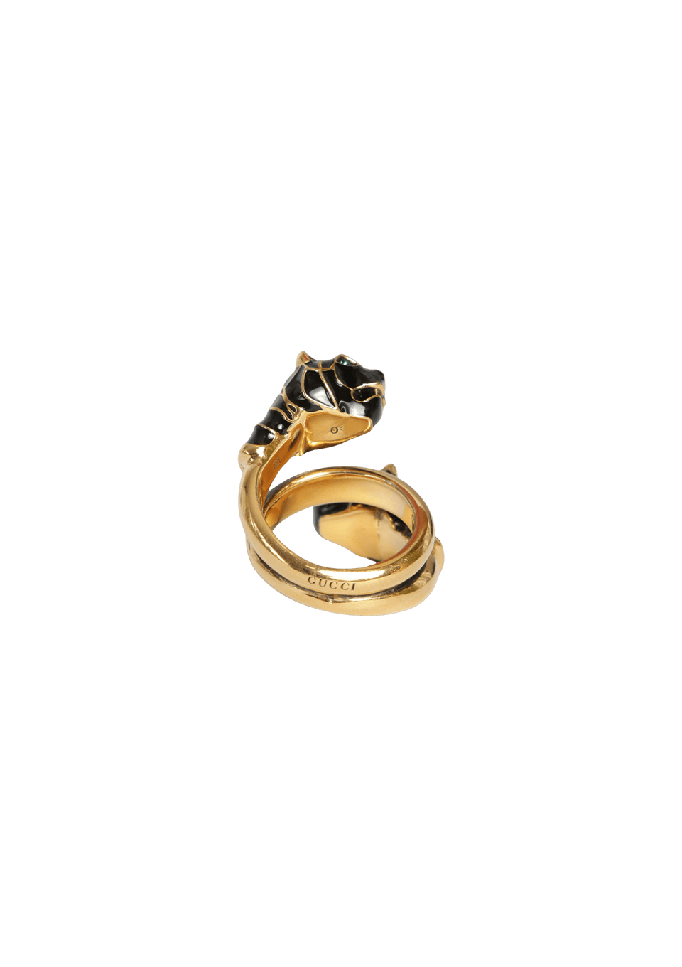 TIGER DOUBLE HEAD ENAMEL WRAP RING