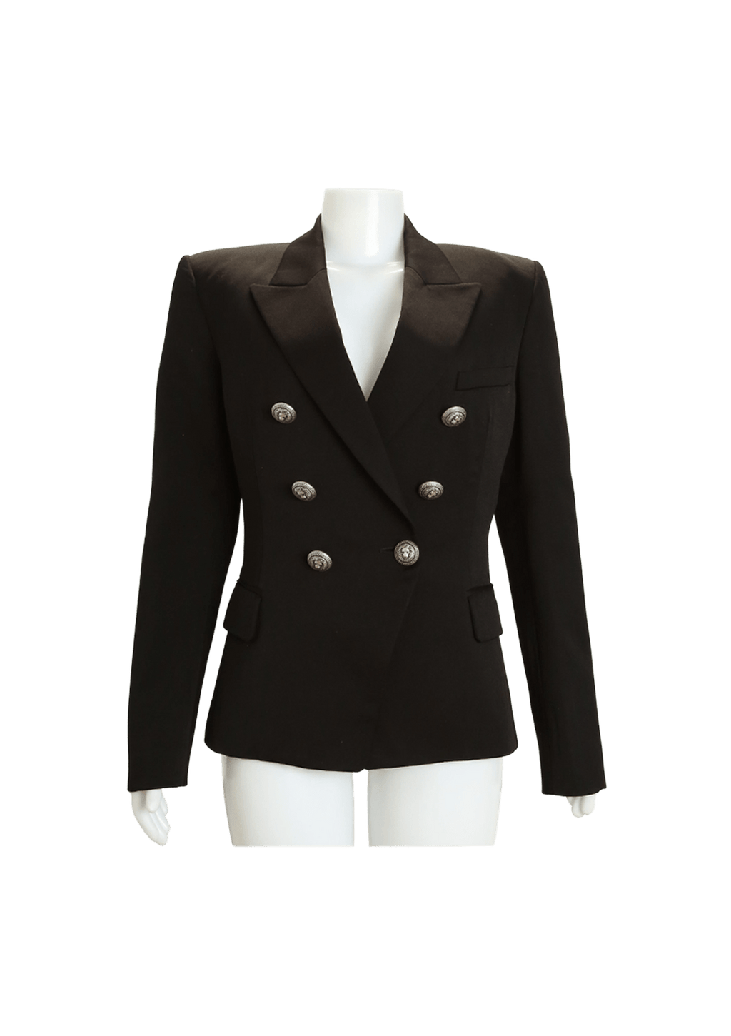 Blazer Balmain Double Breasted Blazer Preta 42 Original Gringa 8570