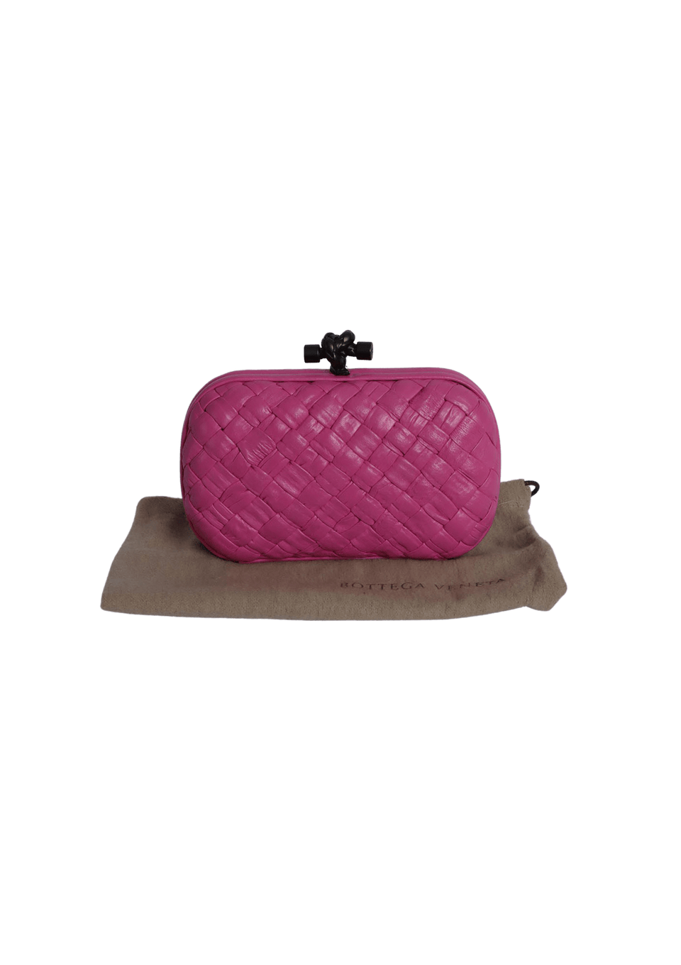 INTRECCIATO LEATHER KNOT CLUTCH