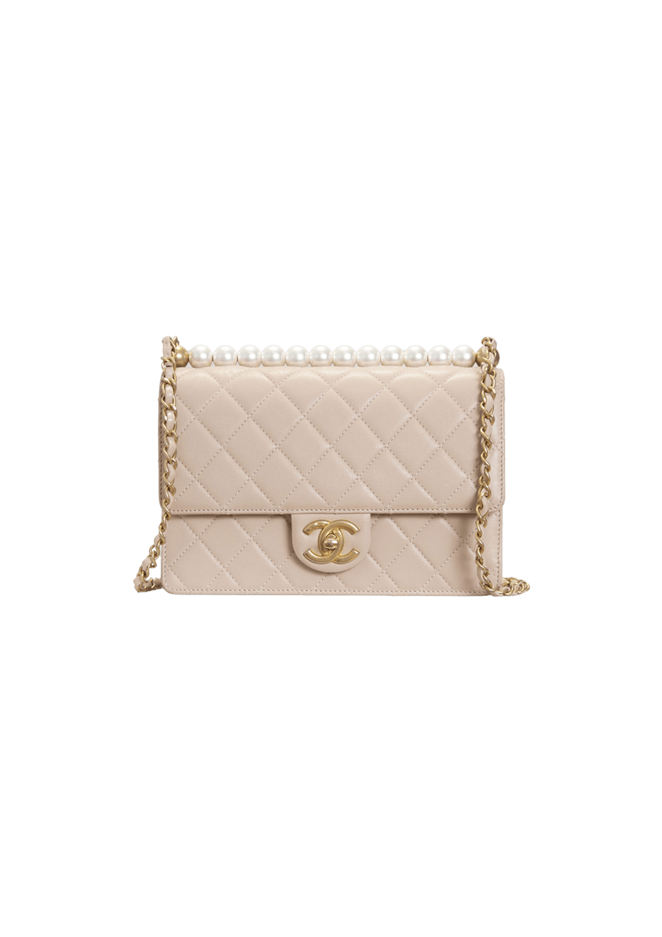 MEDIUM CHIC PEARLS FLAP BAG