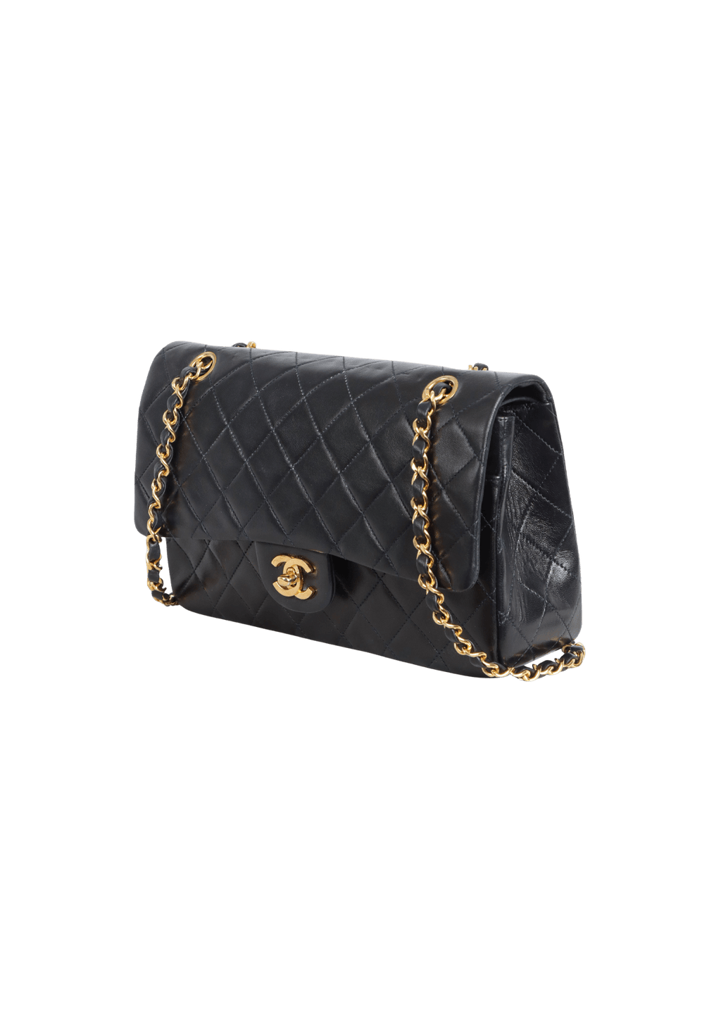 BOLSA CHANEL MEDIUM CLASSIC DOUBLE FLAP LAMBSKIN ROXO ORIGINAL Gringa