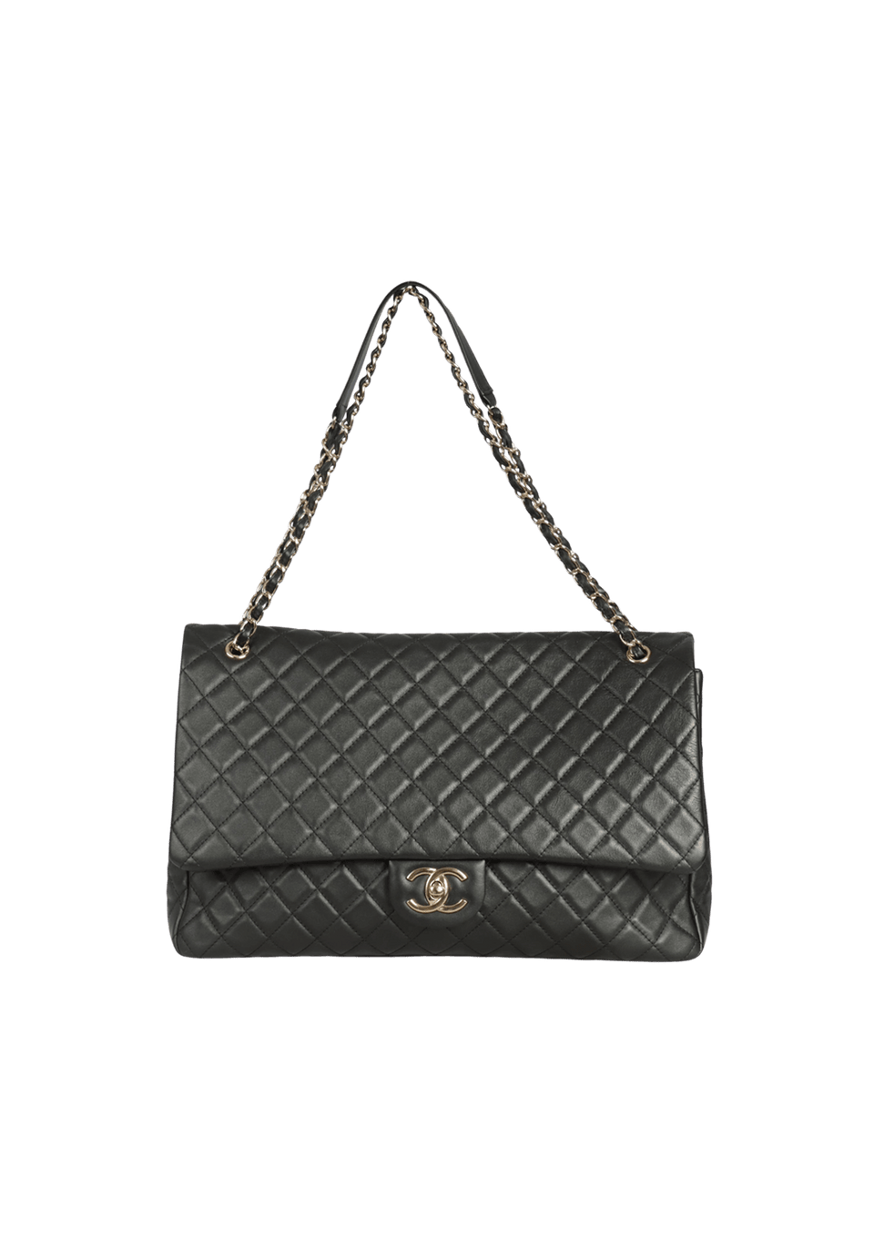 XXL TRAVEL CLASSIC SINGLE FLAP LAMBSKIN BAG