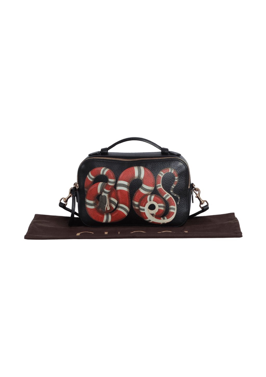 BOLSA GUCCI MERVEILLES KINGSNAKE CAMERA BAG PRETO ORIGINAL Gringa