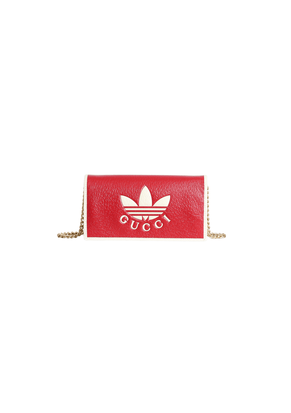 TREFOIL EMBOSSED WALLET ON CHAIN