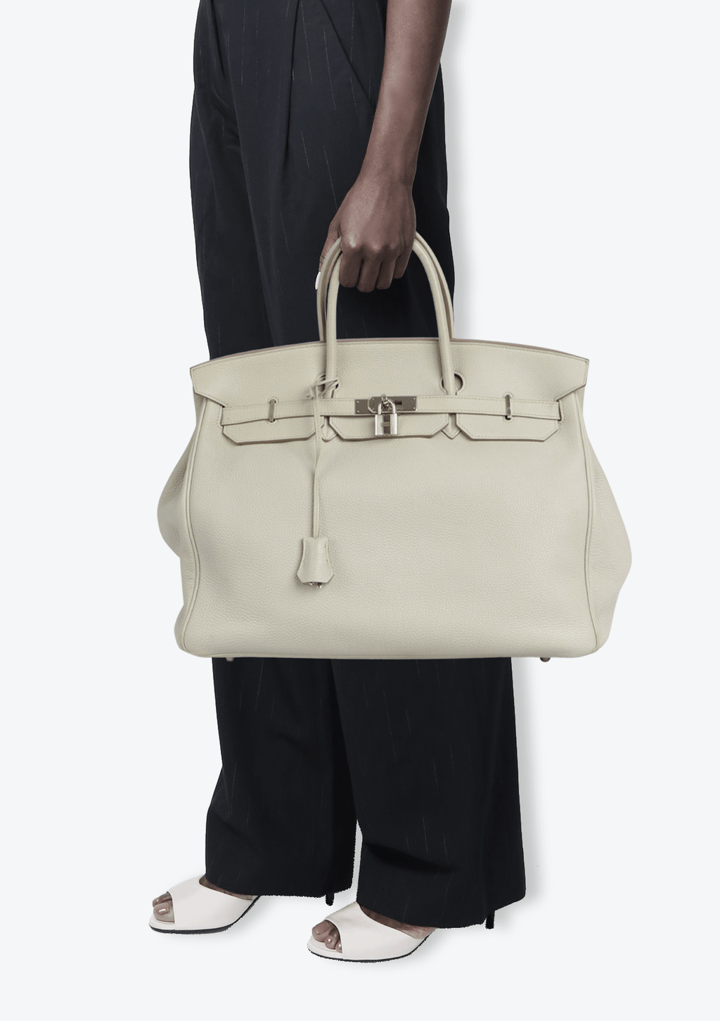 BOLSA HERM S CLEMENCE BIRKIN 40 CINZA ORIGINAL Gringa