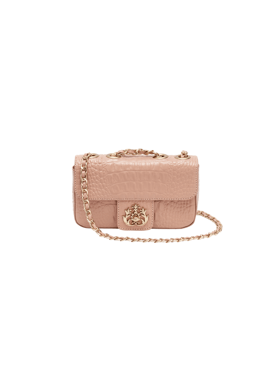 MINI BOLSA BAGUETE EM COURO NATURAL