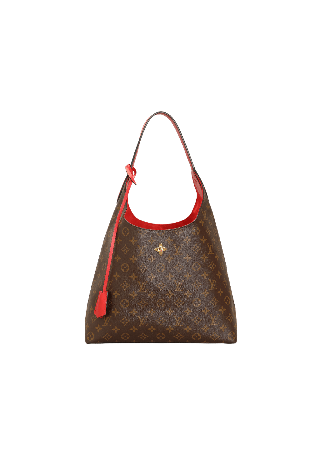 Louis Vuitton Flower Monogram Canvas Shoulder Hobo Bag