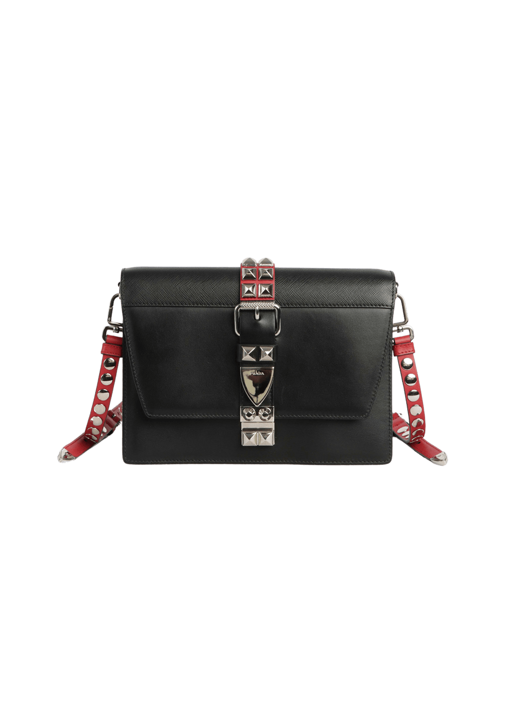 Prada Elektra Calf Saffiano Leather Shoulder Bag Black