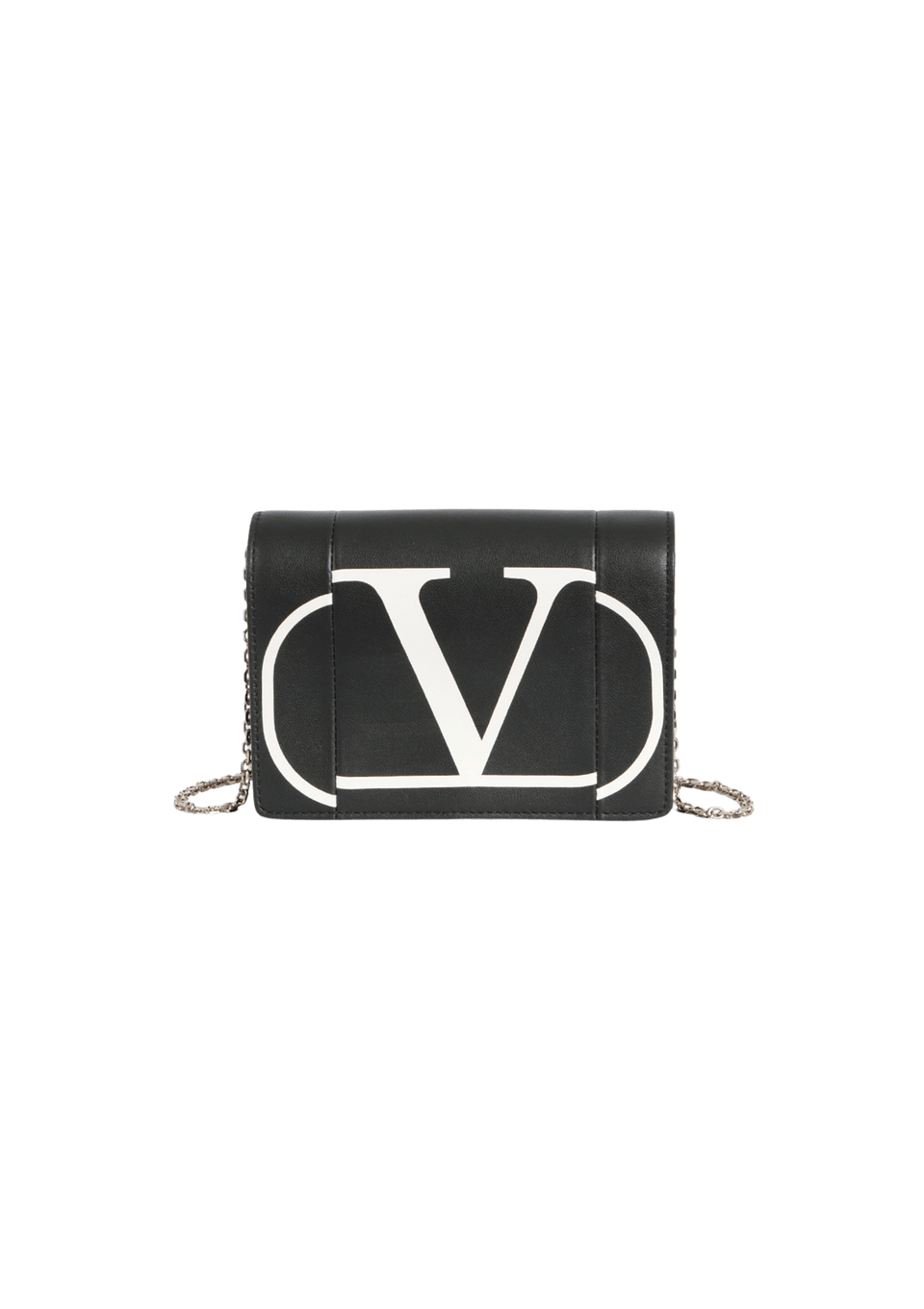 V LOGO LEATHER BAG
