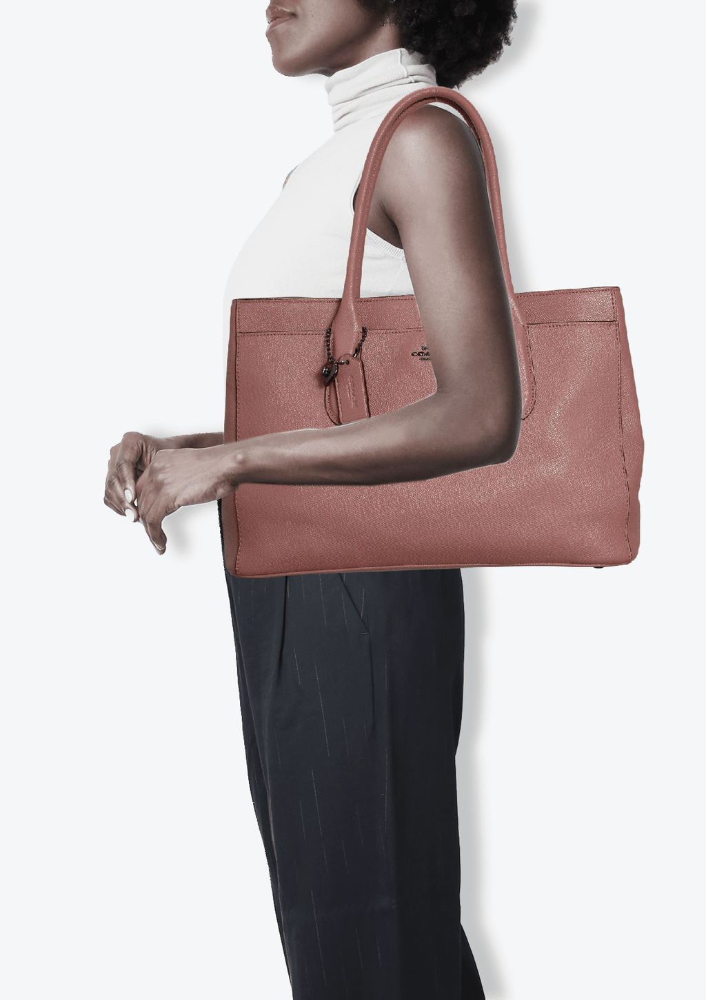Coach bailey carryall top tote in pebble leather