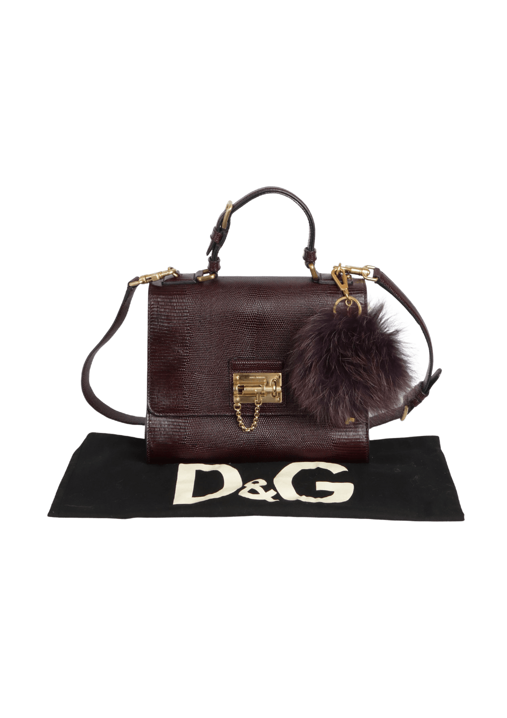 BOLSAS DOLCE GABBANA LIZARD MISS MONICA BAG MARROM ORIGINAL Gringa