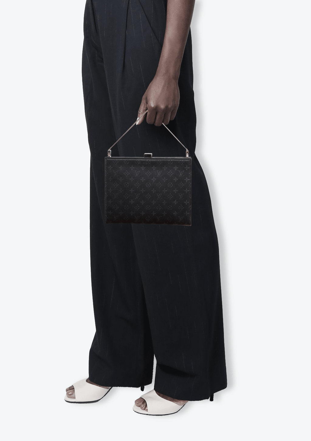 Louis Vuitton Louis Vuitton Ange PM Black Satin Monogram Evening Bag