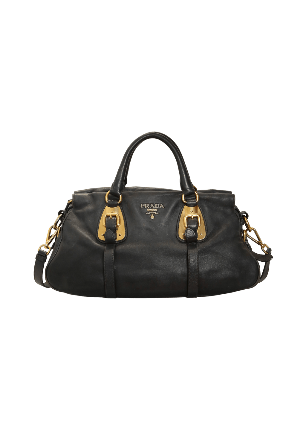 BOLSA PRADA PATTINA GLACE CALF FLAP CHAIN BAG PRETO ORIGINAL – Gringa