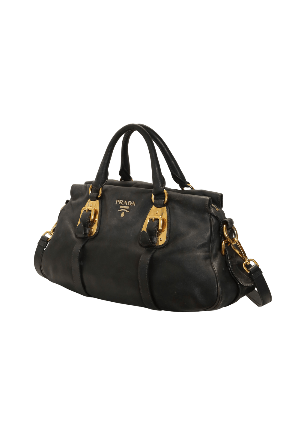 BOLSA PRADA PATTINA GLACE CALF FLAP CHAIN BAG PRETO ORIGINAL – Gringa