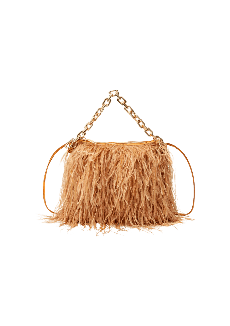 BOLSA SYLVIE BAG EM PLUMAS COM CORRENTE MULTIFUNCIONAL