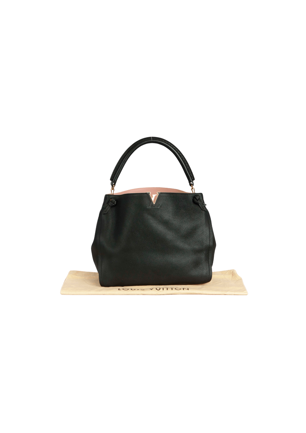 Louis Vuitton Black Leather Tournon Hobo Bag
