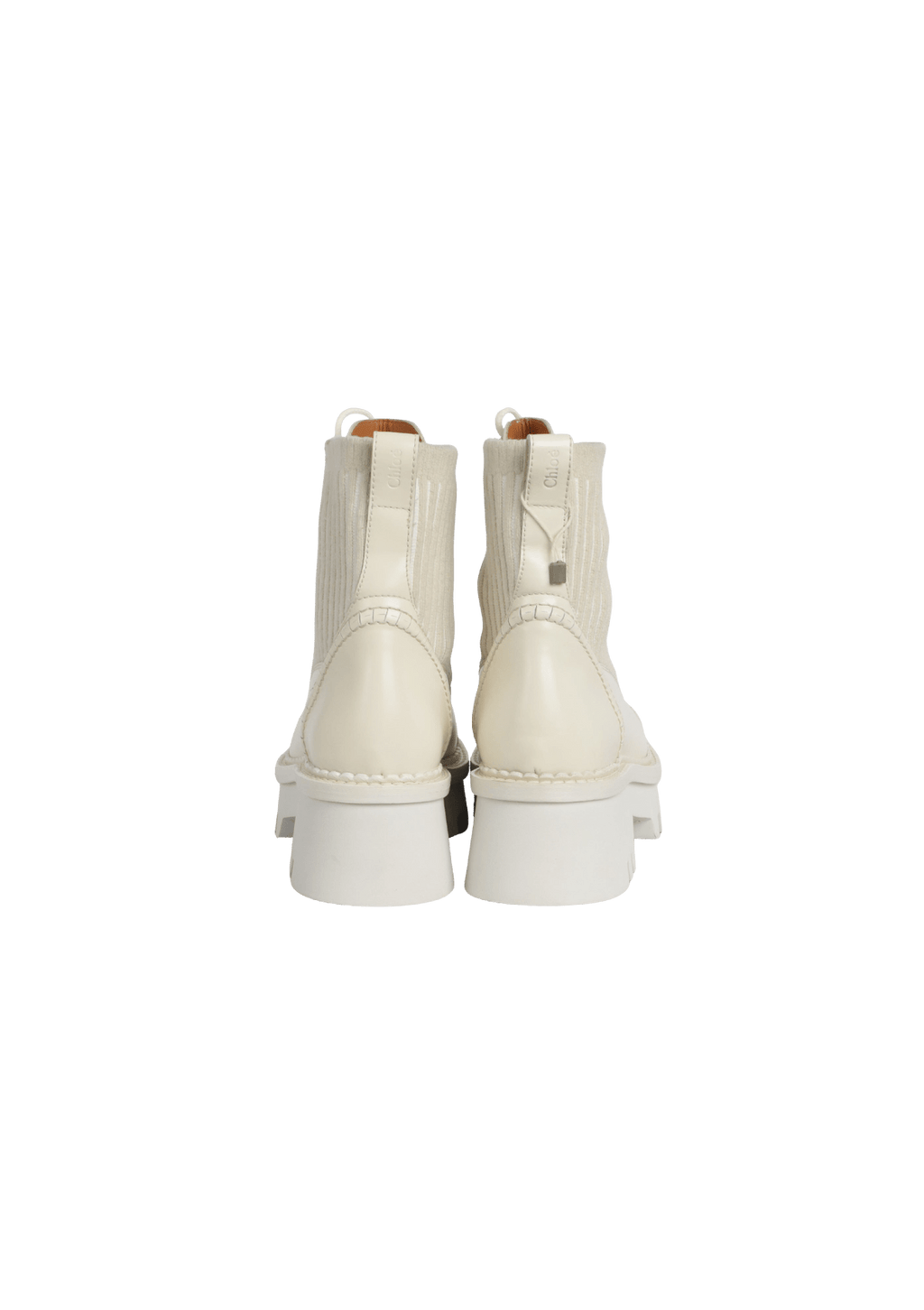 BOTA CHLOÉ LEATHER SOCK BOOTS OFF WHITE 37 ORIGINAL Gringa