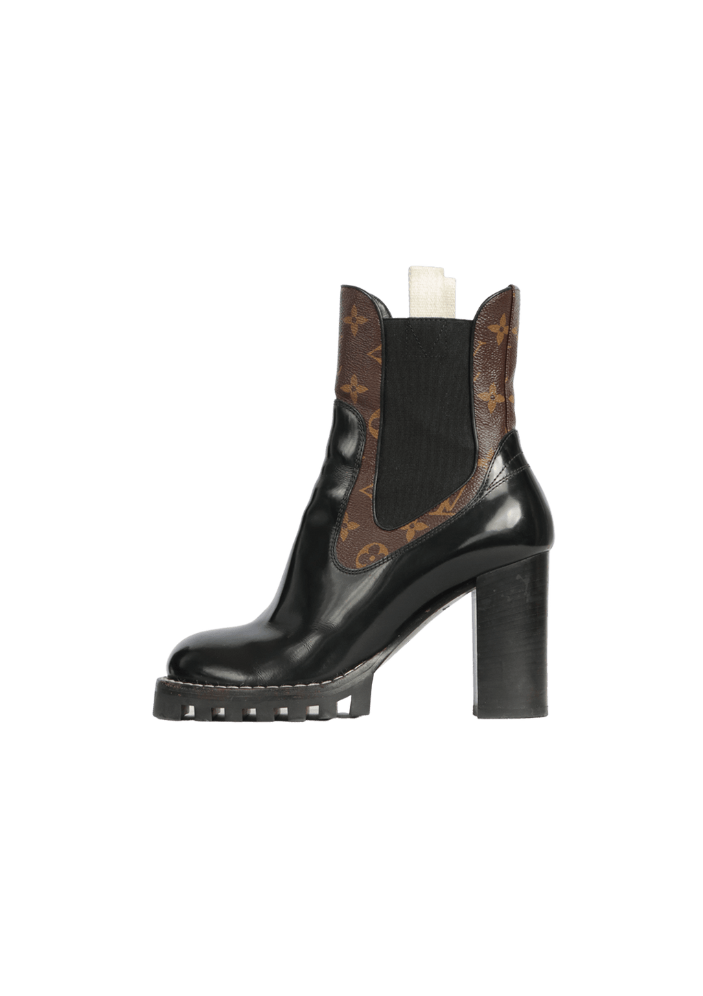 BOTA LOUIS VUITTON MONOGRAM LIMITLESS ANKLE BOOTS 36 MARROM