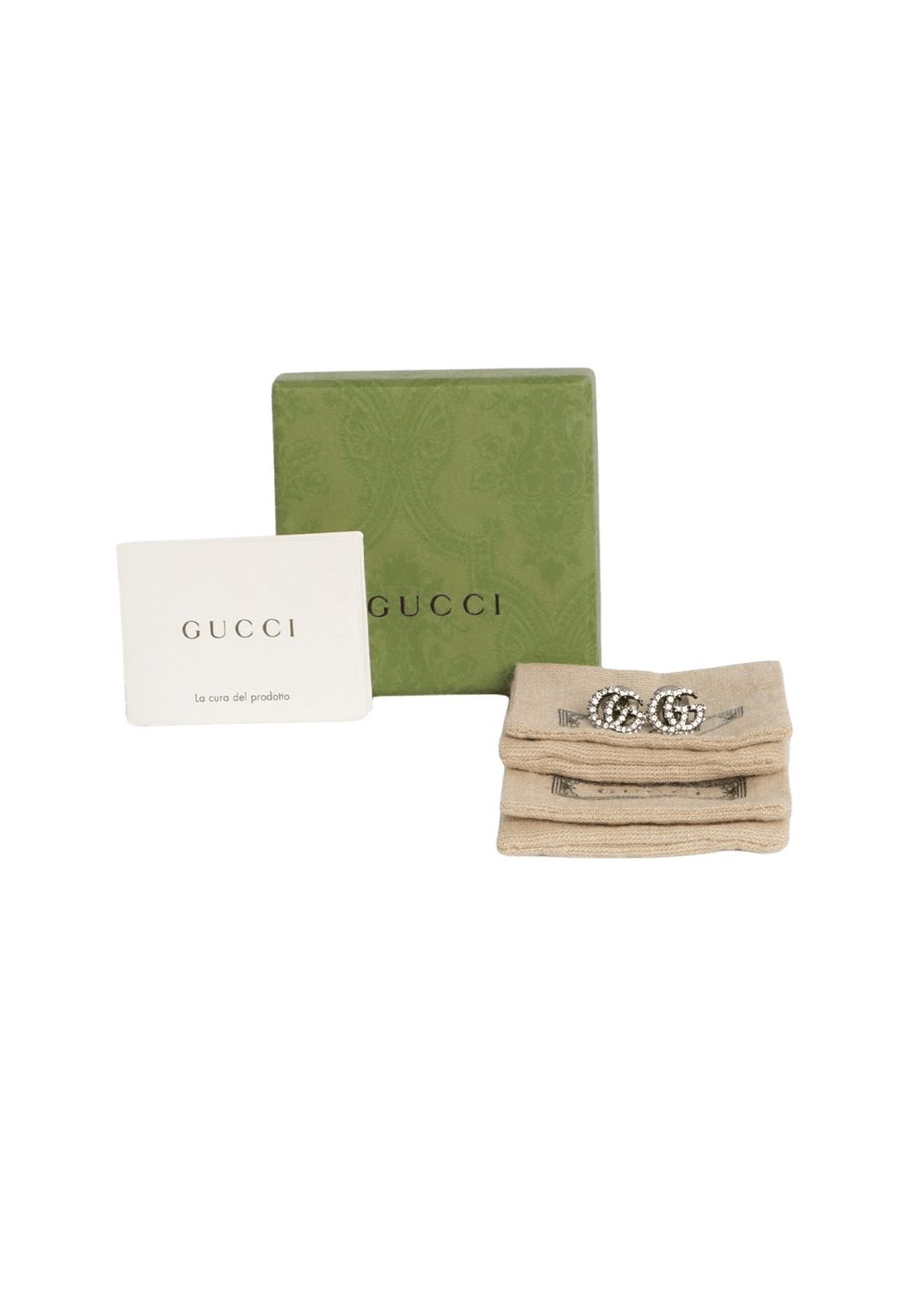 CRYSTAL DOUBLE G EARRINGS