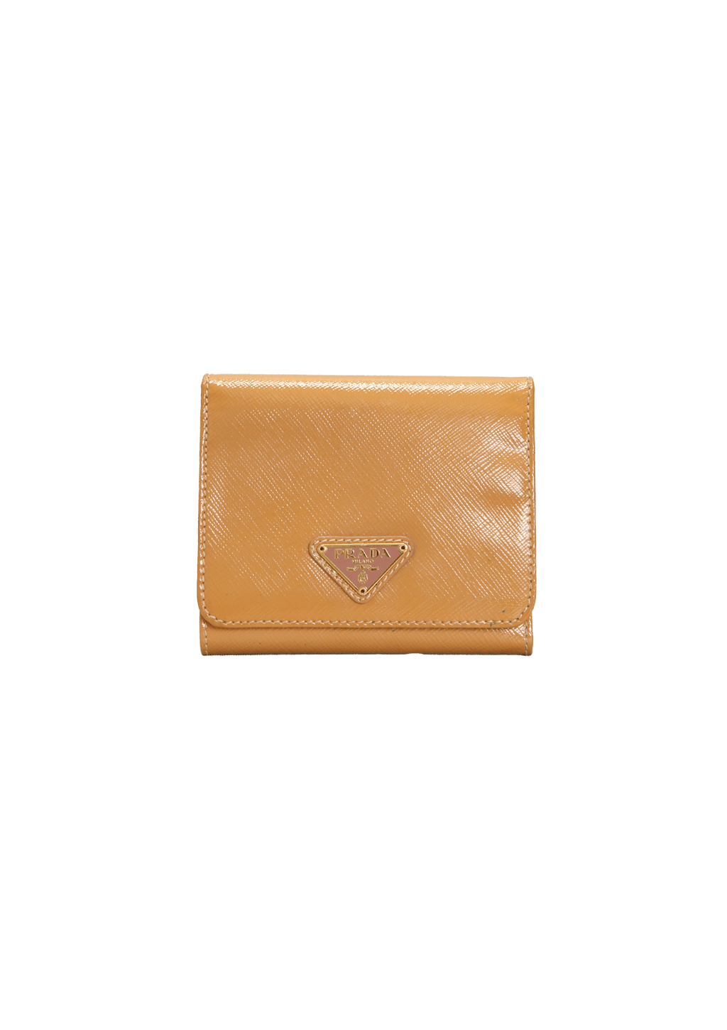 Prada Yellow Saffiano Compact Wallet