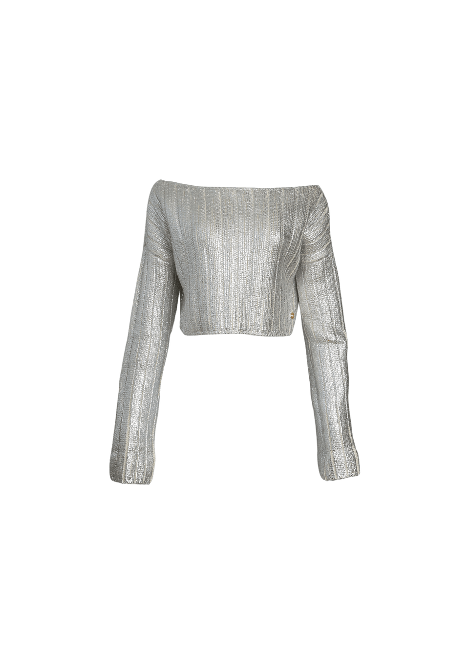 CROPPED METALLIC COATED SWEATER 34