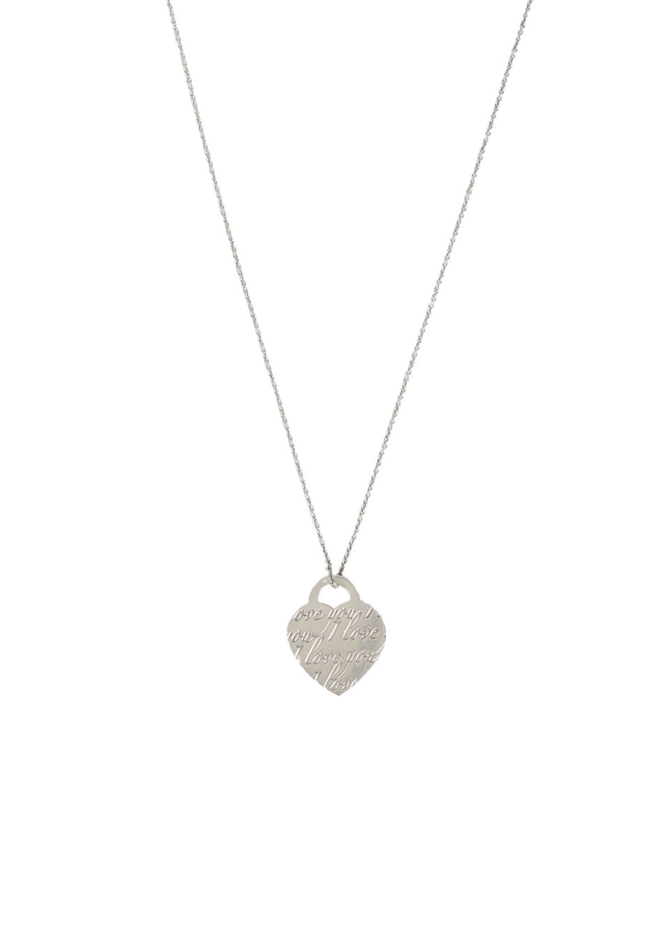 NOTES “I LOVE YOU” HEART TAG NECKLACE
