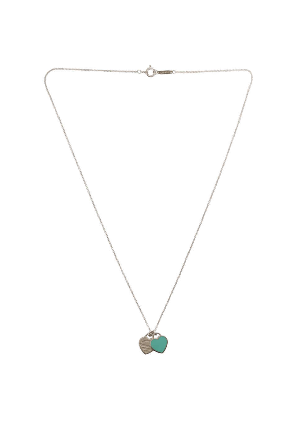 ''RETURN TO TIFFANY'' DOUBLE HEART TAG NECKLACE