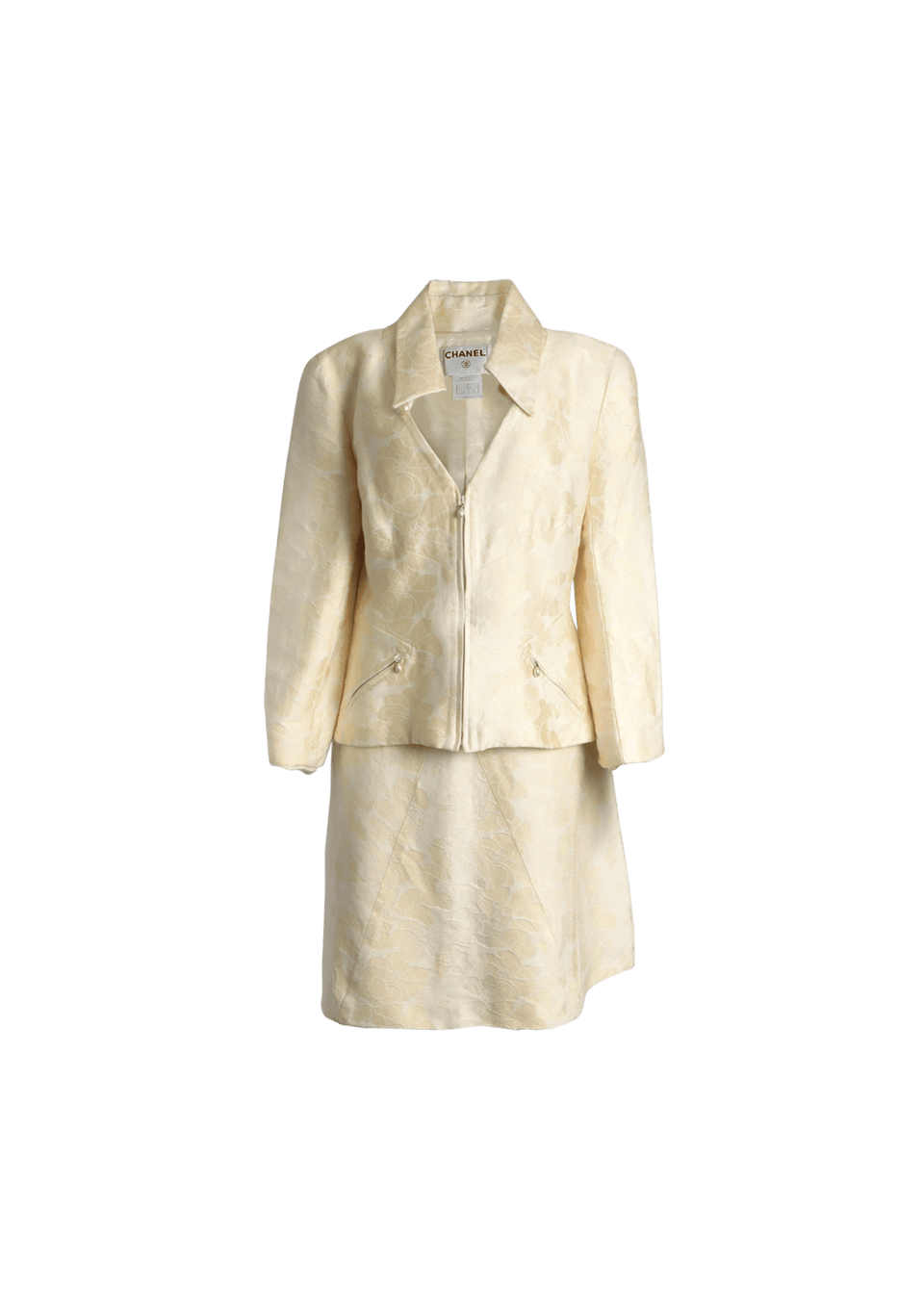 VINTAGE 2001 CAMELLIA JACQUARD SUIT 44