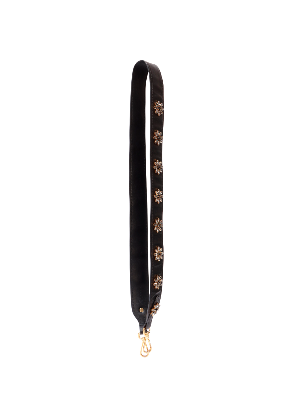 LEATHER CRYSTAL FLOWER STRAP