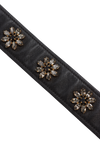 LEATHER CRYSTAL FLOWER STRAP