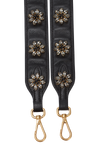 LEATHER CRYSTAL FLOWER STRAP