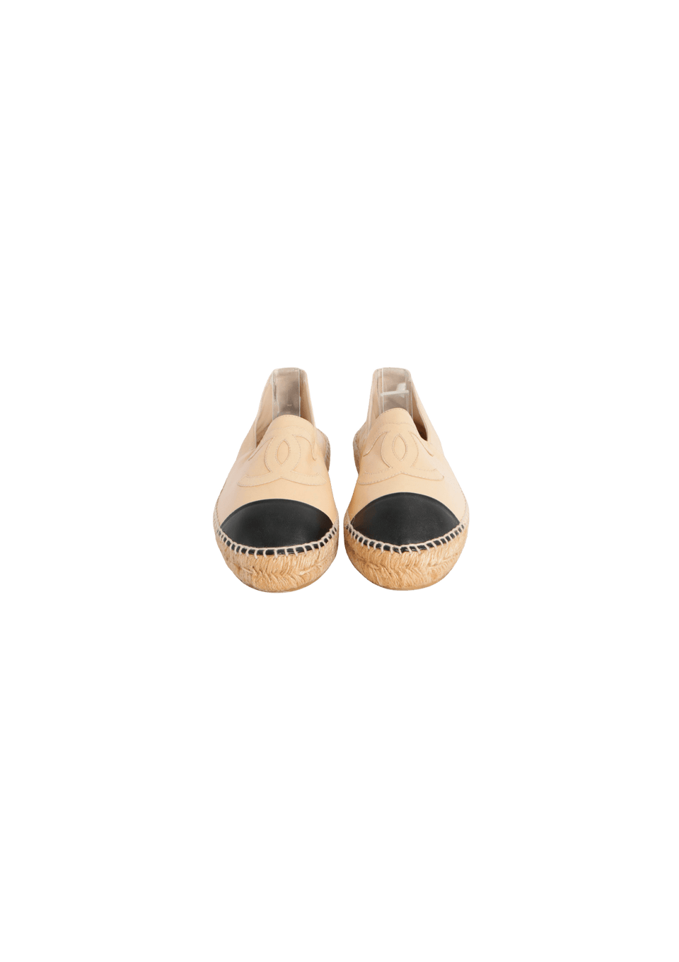 INTERLOCKING CC LOGO LEATHER ESPADRILLES 37.5