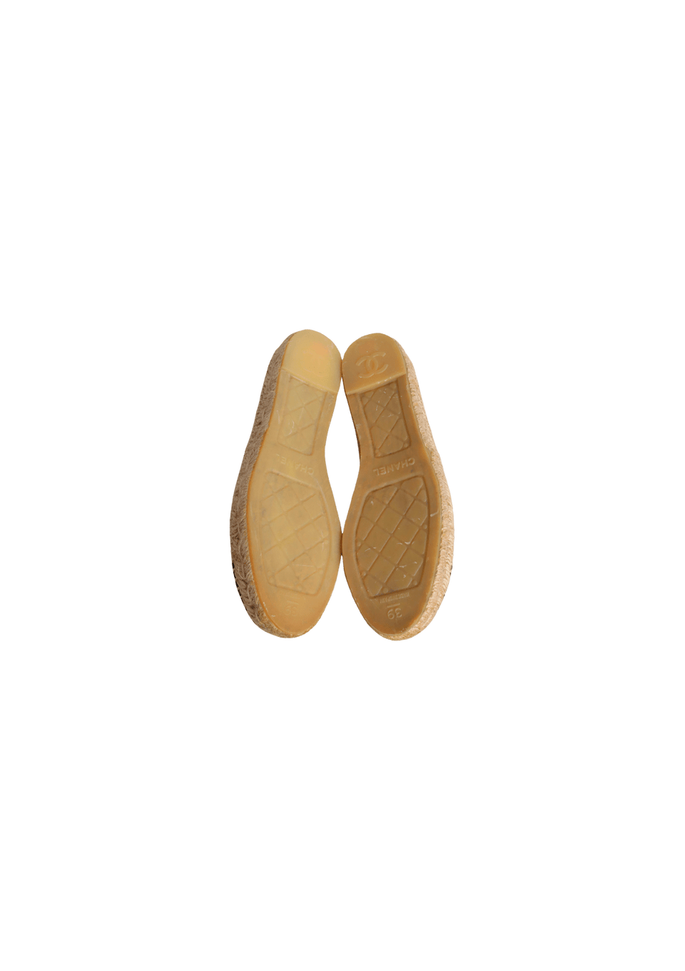 INTERLOCKING CC LOGO LEATHER ESPADRILLES 37.5