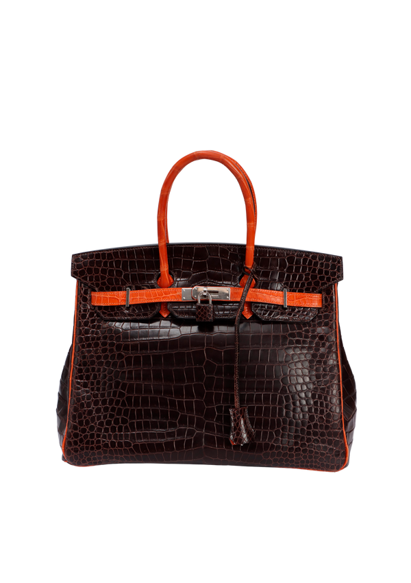 BICOLOR SHINY POROSUS CROCODILE BIRKIN 35
