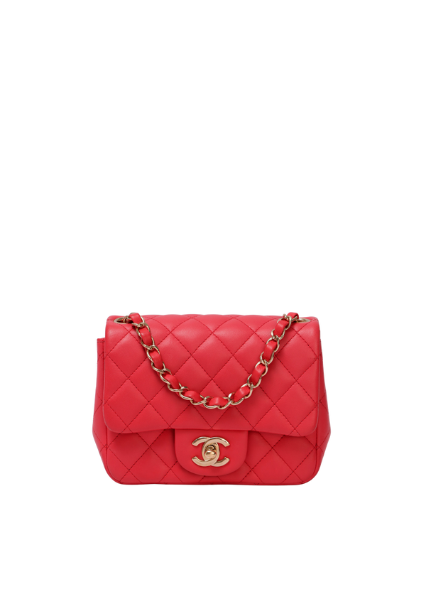 MINI SQUARE CLASSIC SINGLE FLAP LAMBSKIN