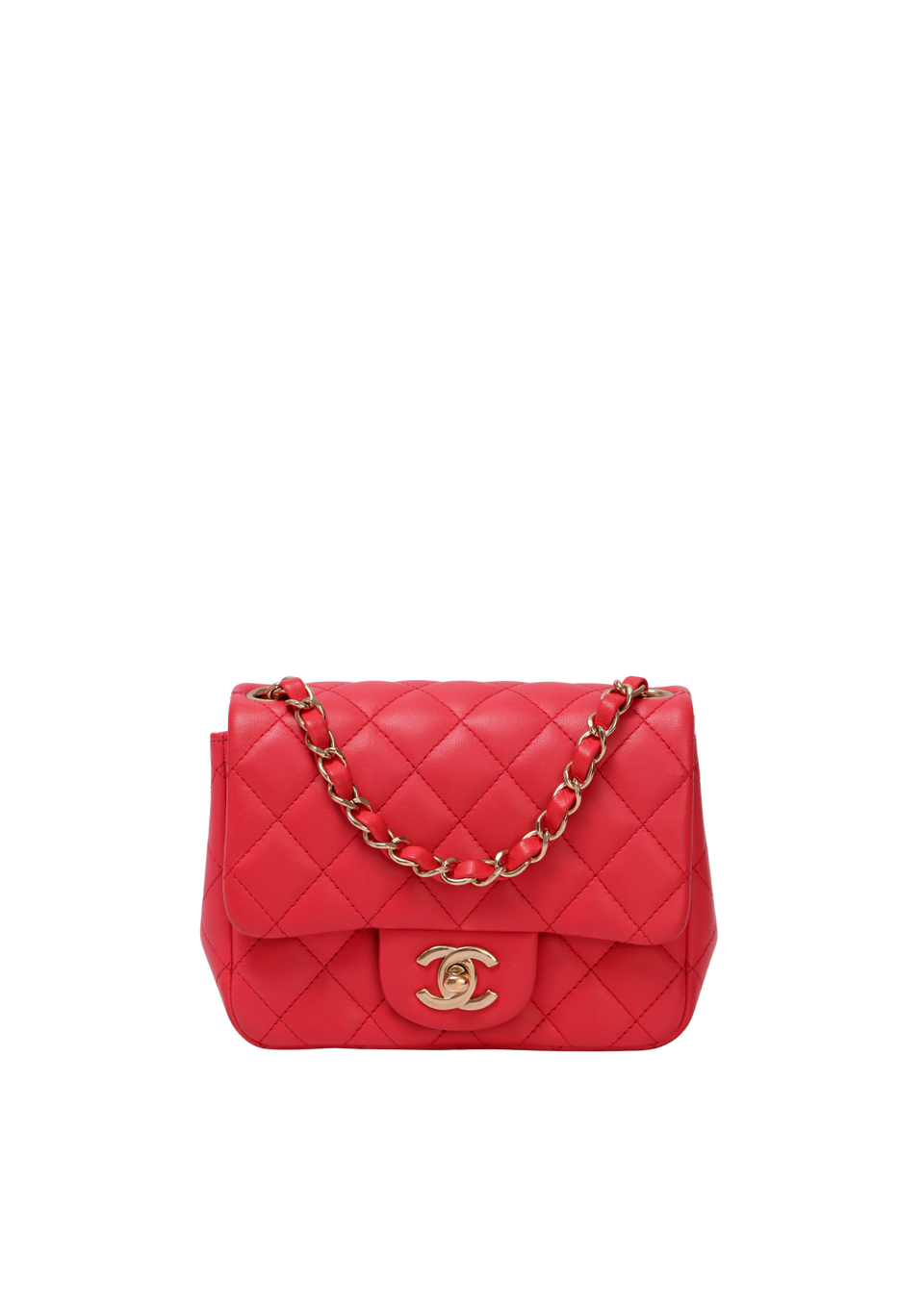 MINI SQUARE CLASSIC SINGLE FLAP LAMBSKIN