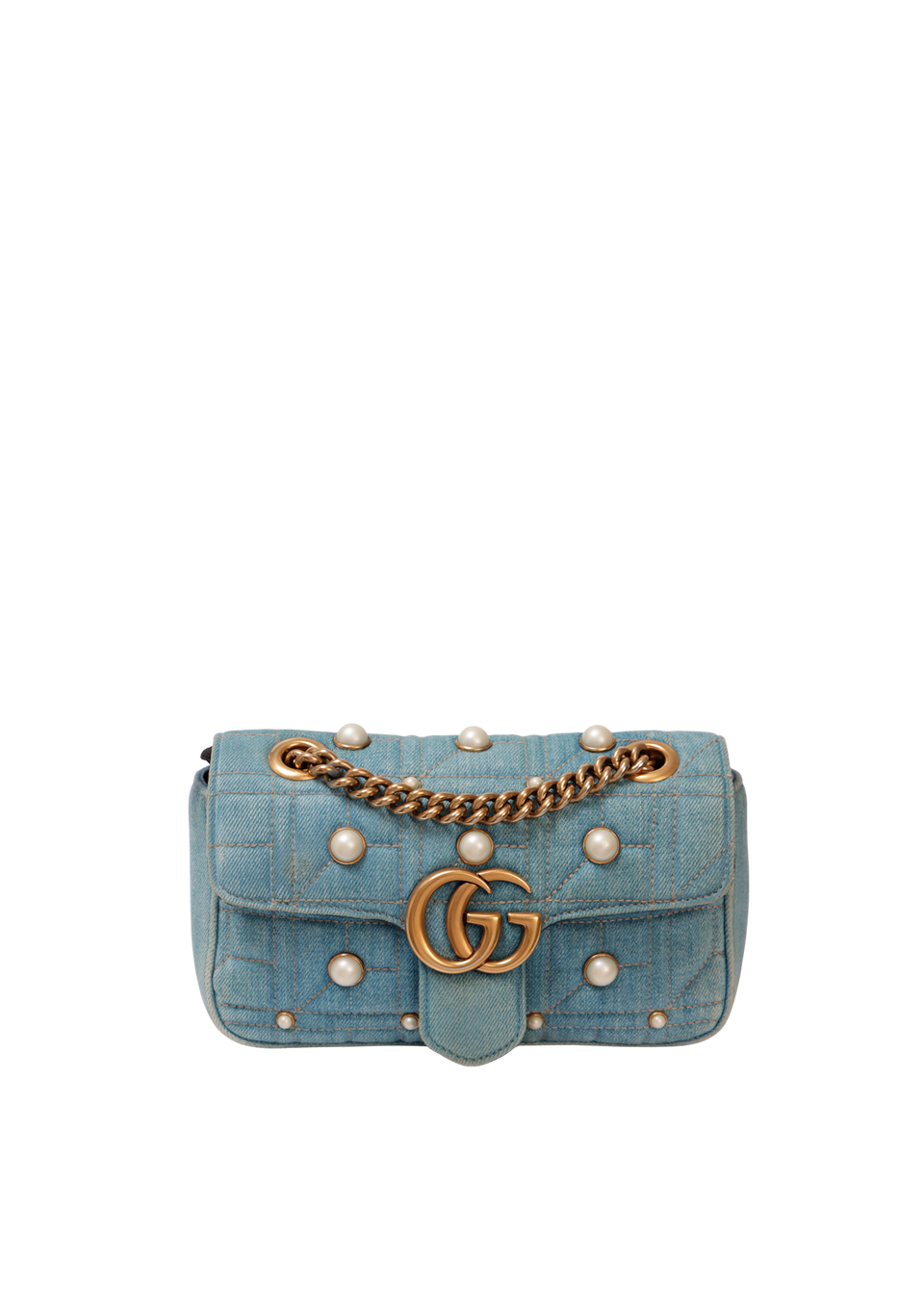 DENIM PEARL GG MARMON MINI BAG