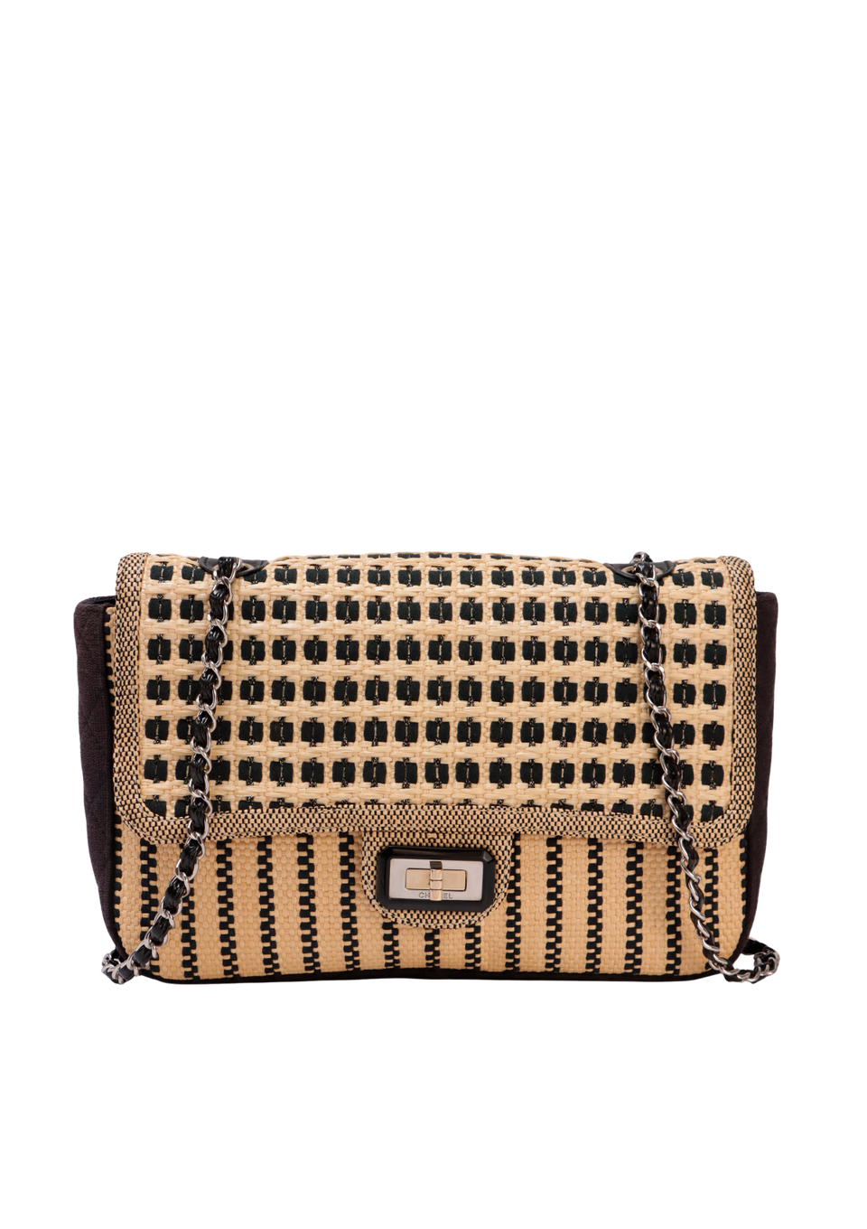 RAFFIA MADEMOISELLE FLAP BAG