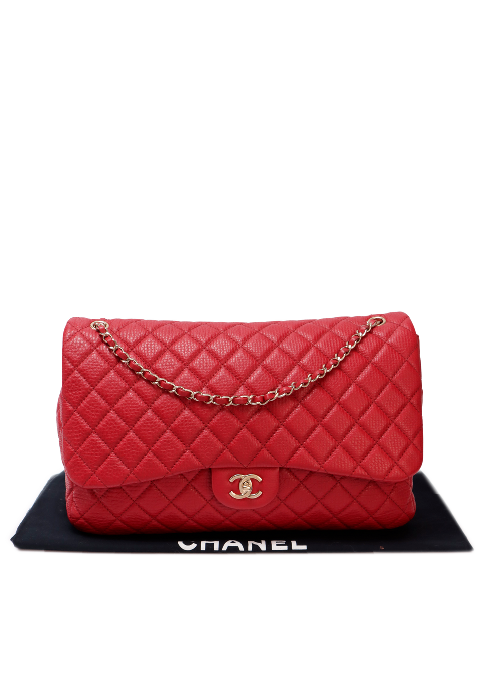 XXL TRAVEL CLASSIC SINGLE FLAP LAMBSKIN BAG