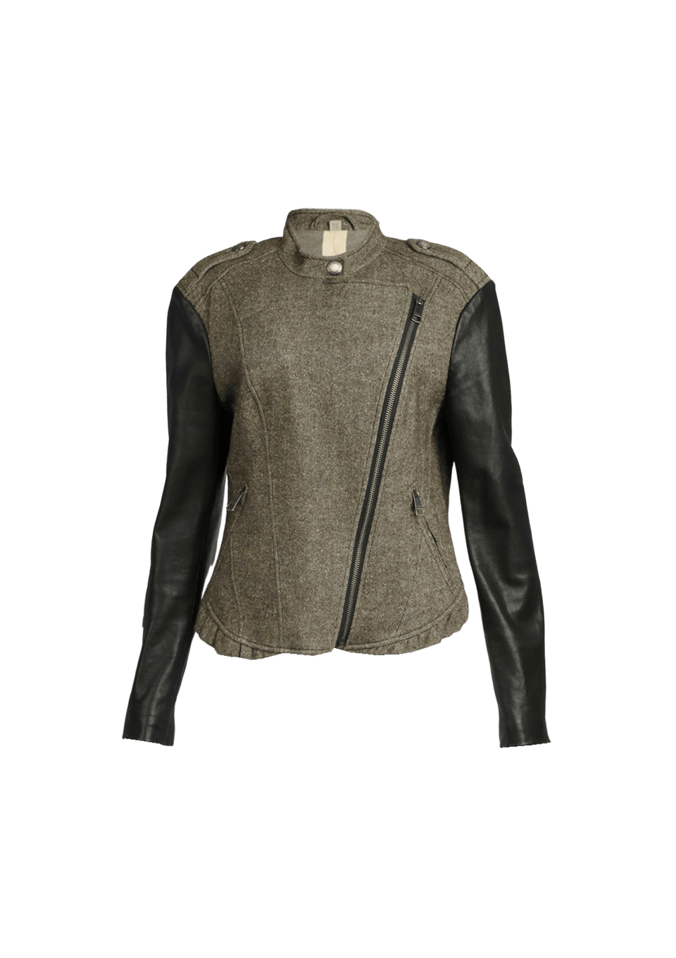 JACKET WITH LEATHER SLEEVE 40