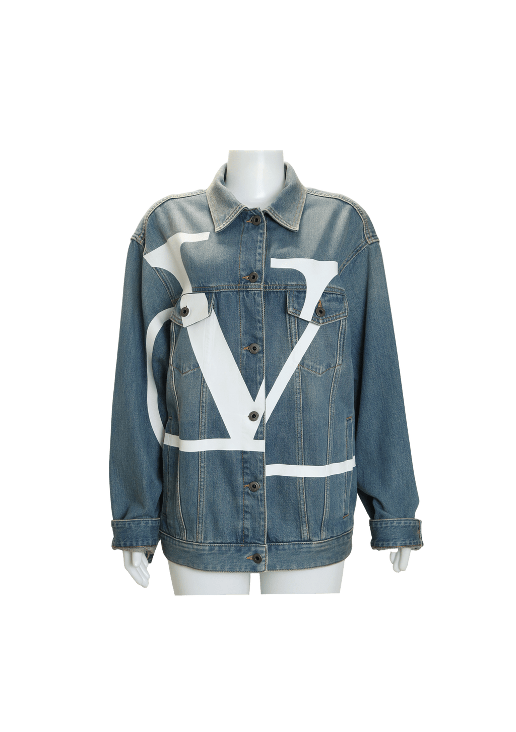 JAQUETA VALENTINO VLOGO DENIM JACKET 38 AZUL ORIGINAL Gringa