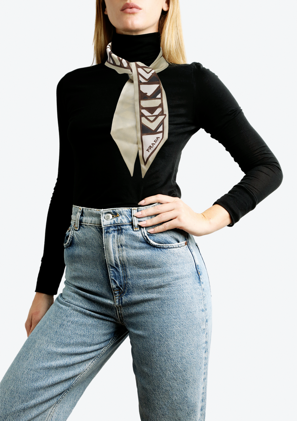 PRINTED TWILL SILK BANDEAU