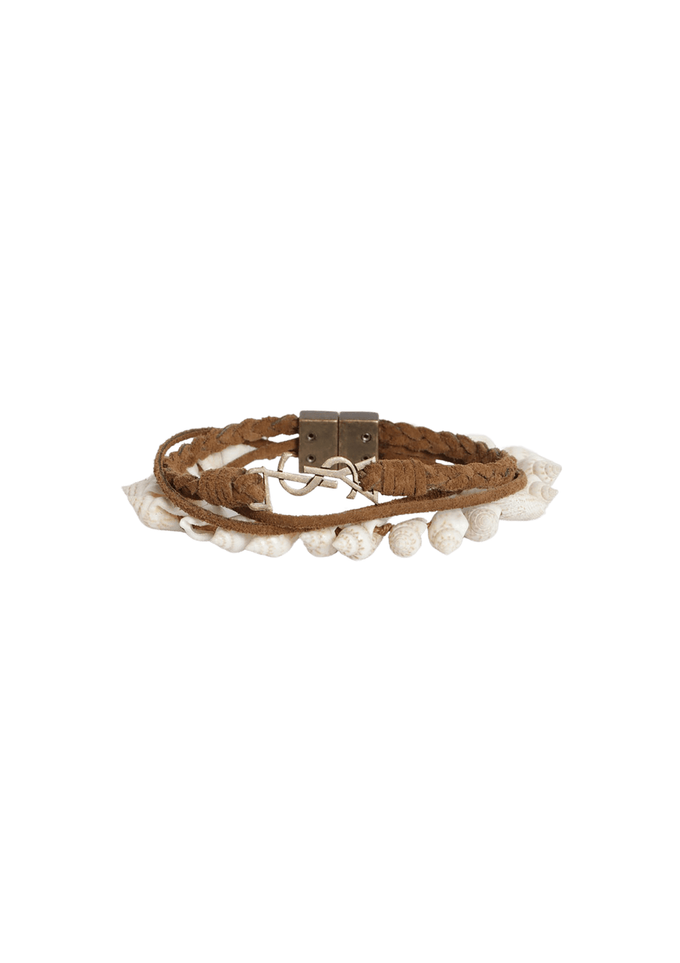 BRAIDED SEASHELL MONOGRAM BRACELET