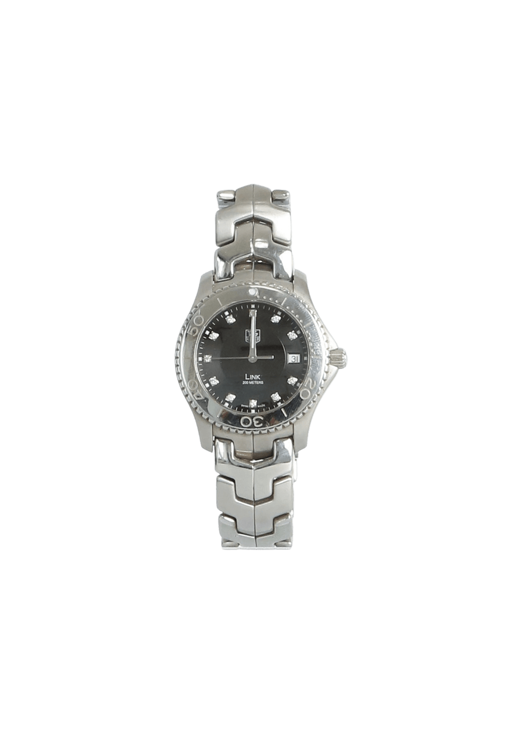 REL GIO TAG HEUR LINK DIAMOND 41MM WATCH PRATA ORIGINAL Gringa