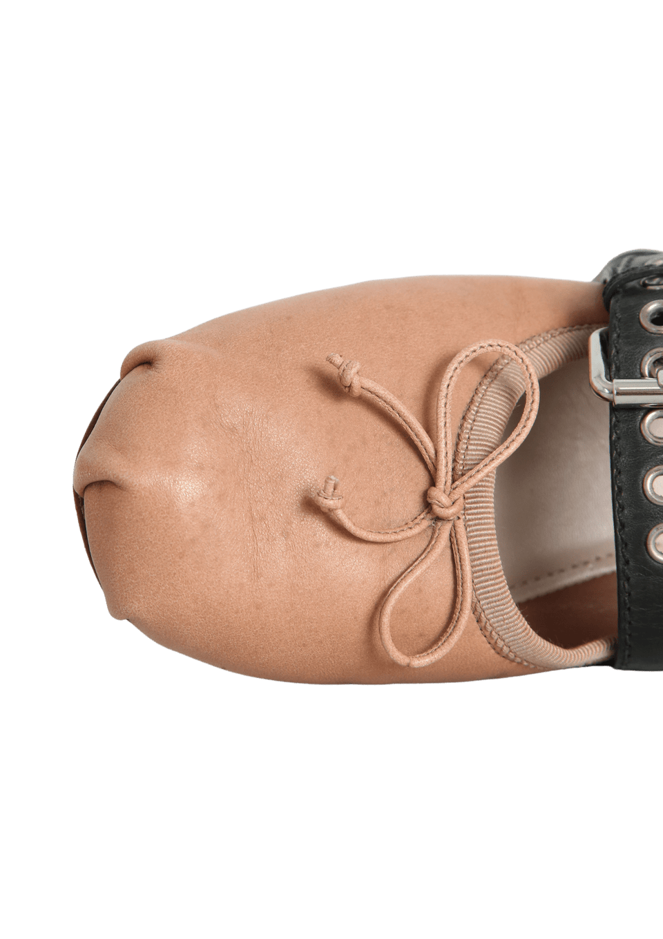 LEATHER BUCKLE BALLET FLATS 39