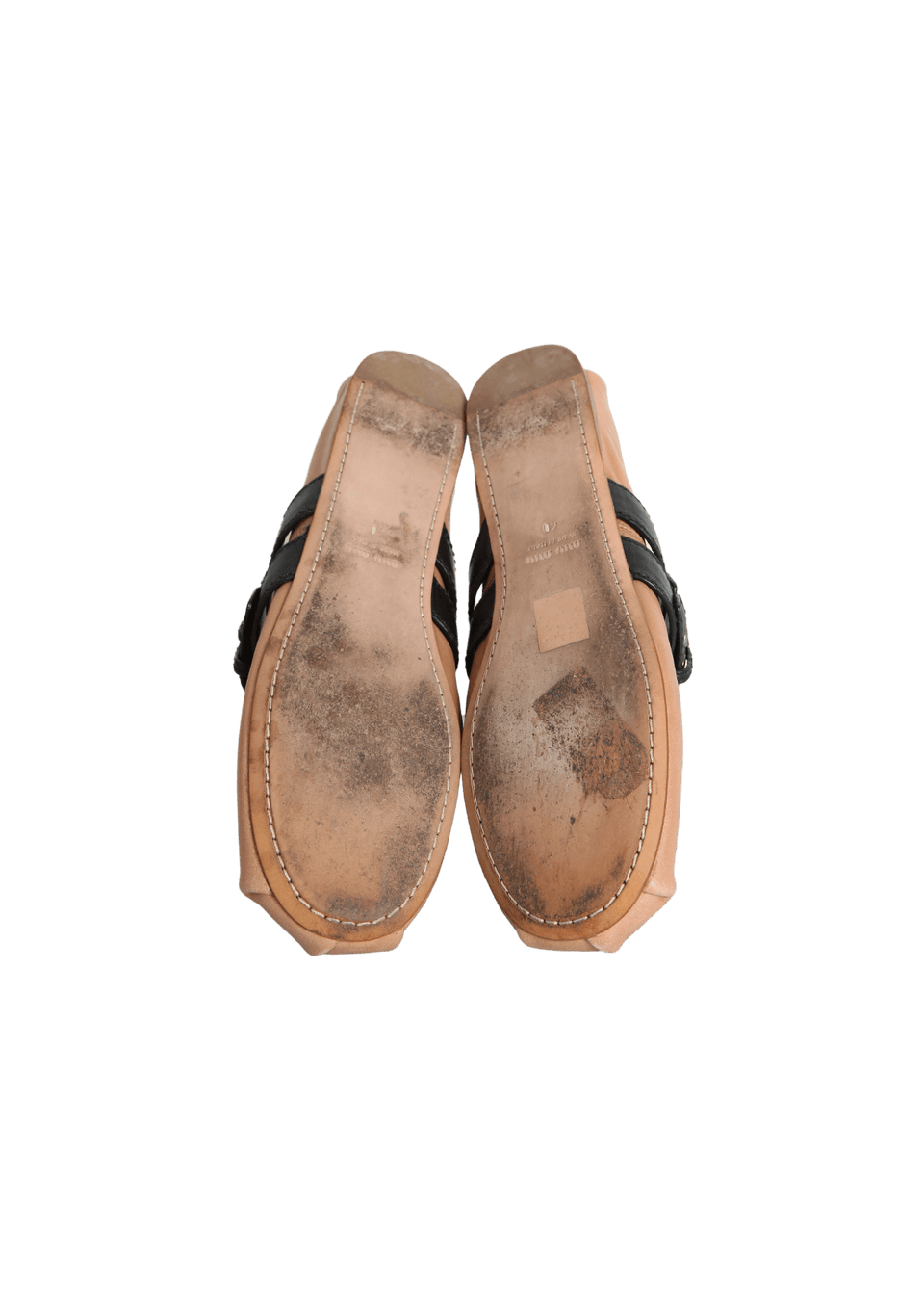 LEATHER BUCKLE BALLET FLATS 39