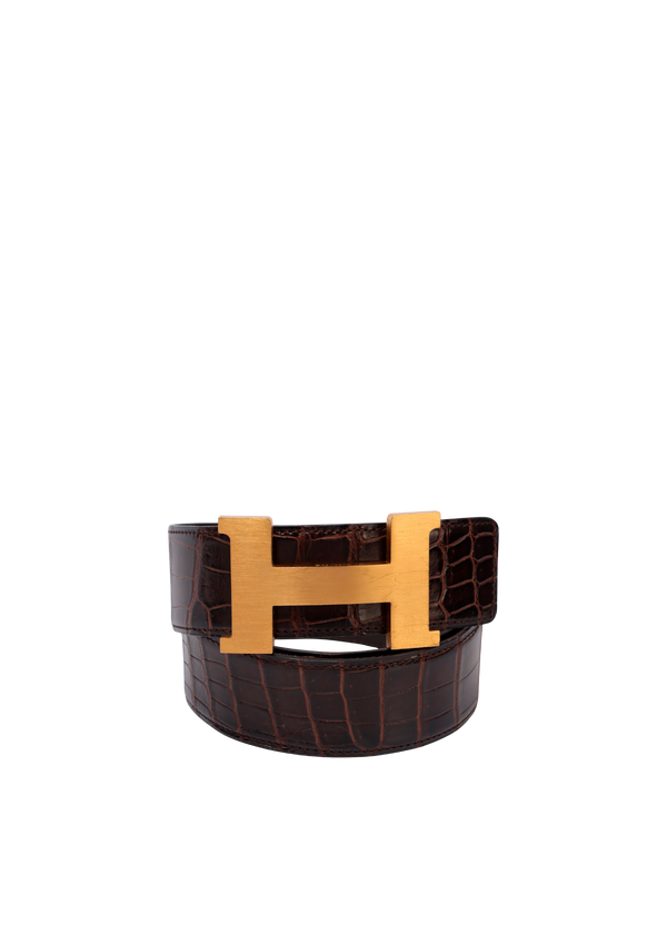 CROCODILE REVERSIBLE H BUCKLE BELT