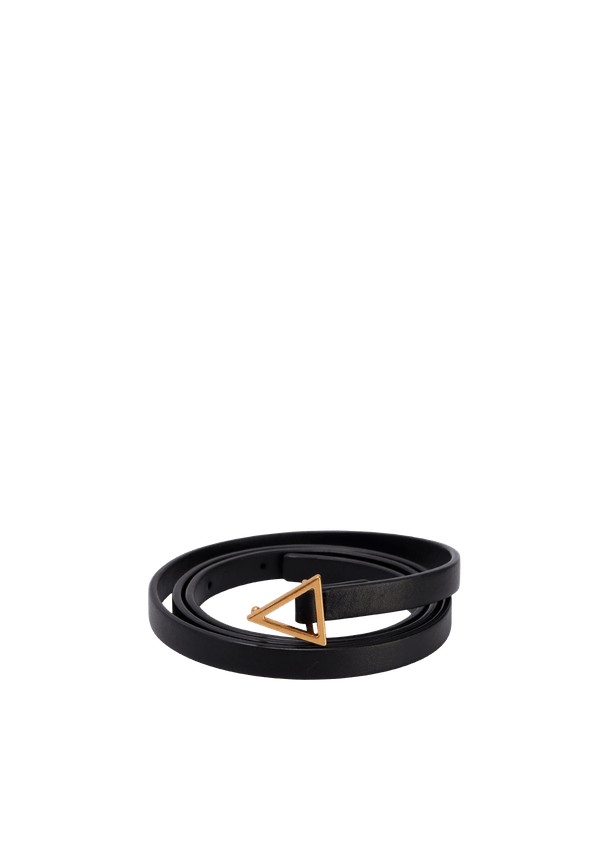 TRIANGLE SKINNY LEATHER BELT 80