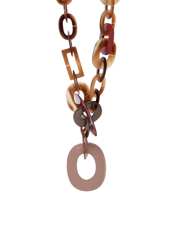 HORN & LACQUERED WOOD DUNCAN LINK NECKLACE